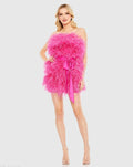 Pink Feather Strapless Mini Dress - FINAL SALE