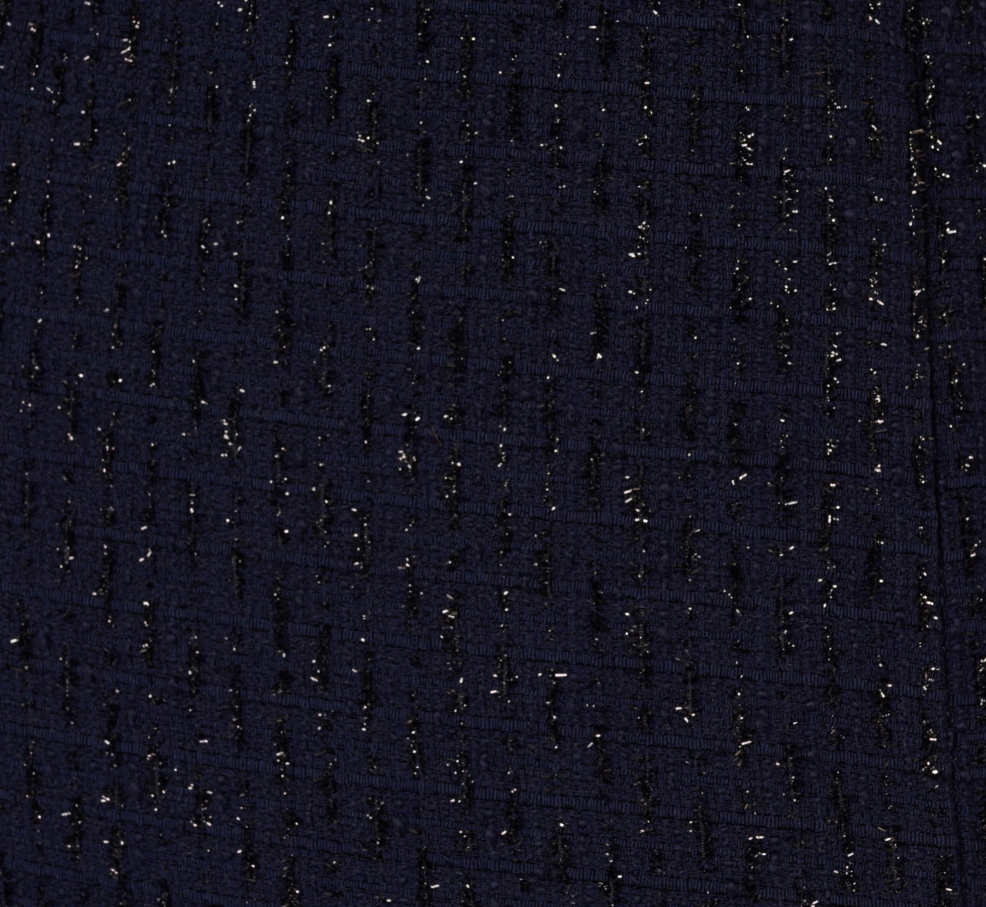 Beaded Off Shoulder Glitter Tweed Gown In Navy