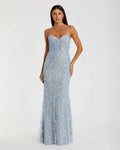 Embellished Lace Strapless Bustier Gown