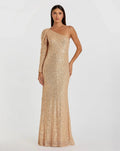 Sequined One Shoulder Trumpet Gown