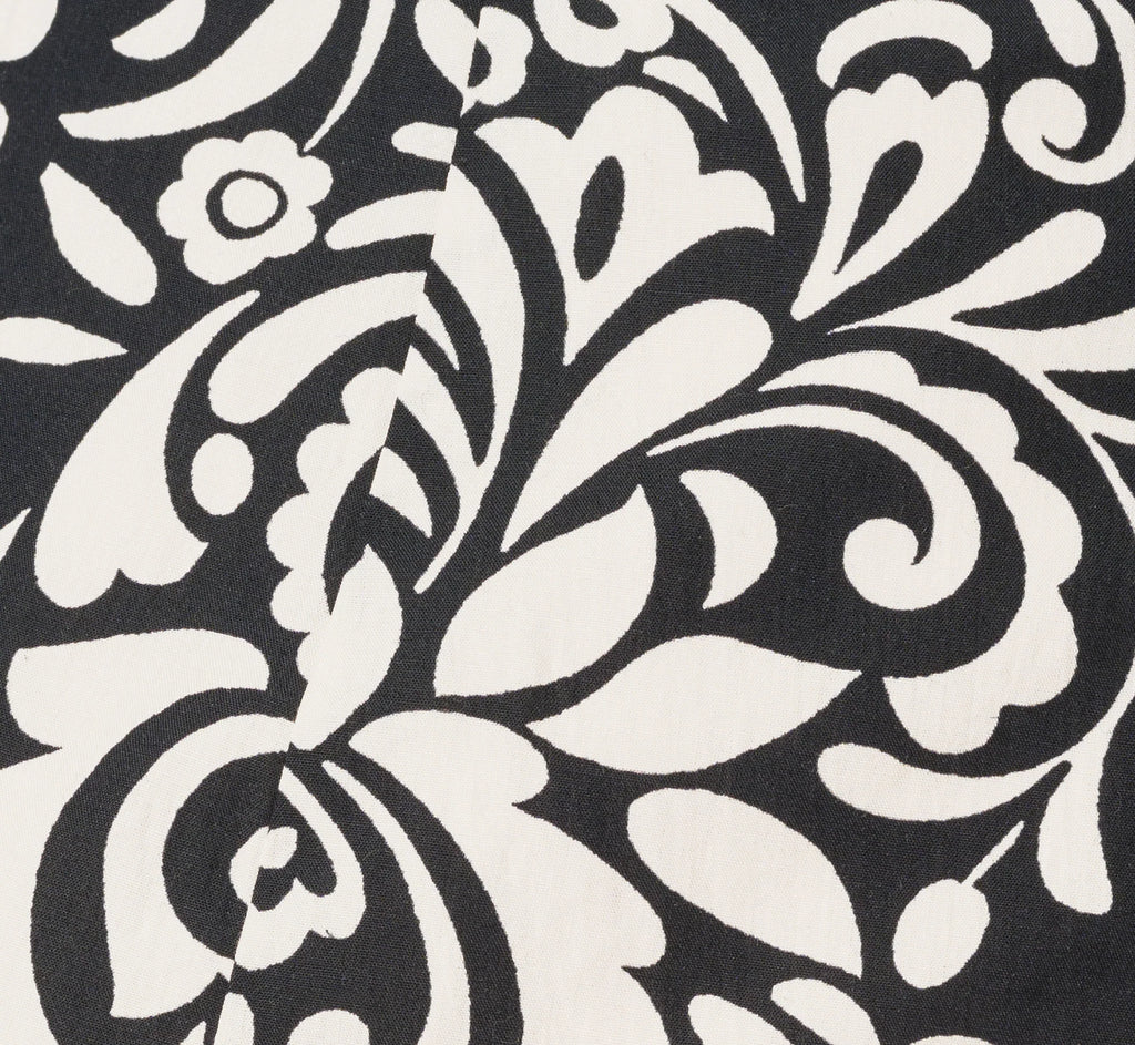 Drop Waist Cotton Tile Print Midi Sundress In Black Ivory