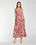 Ruffle Scoop Neck Floral A-Line Dress