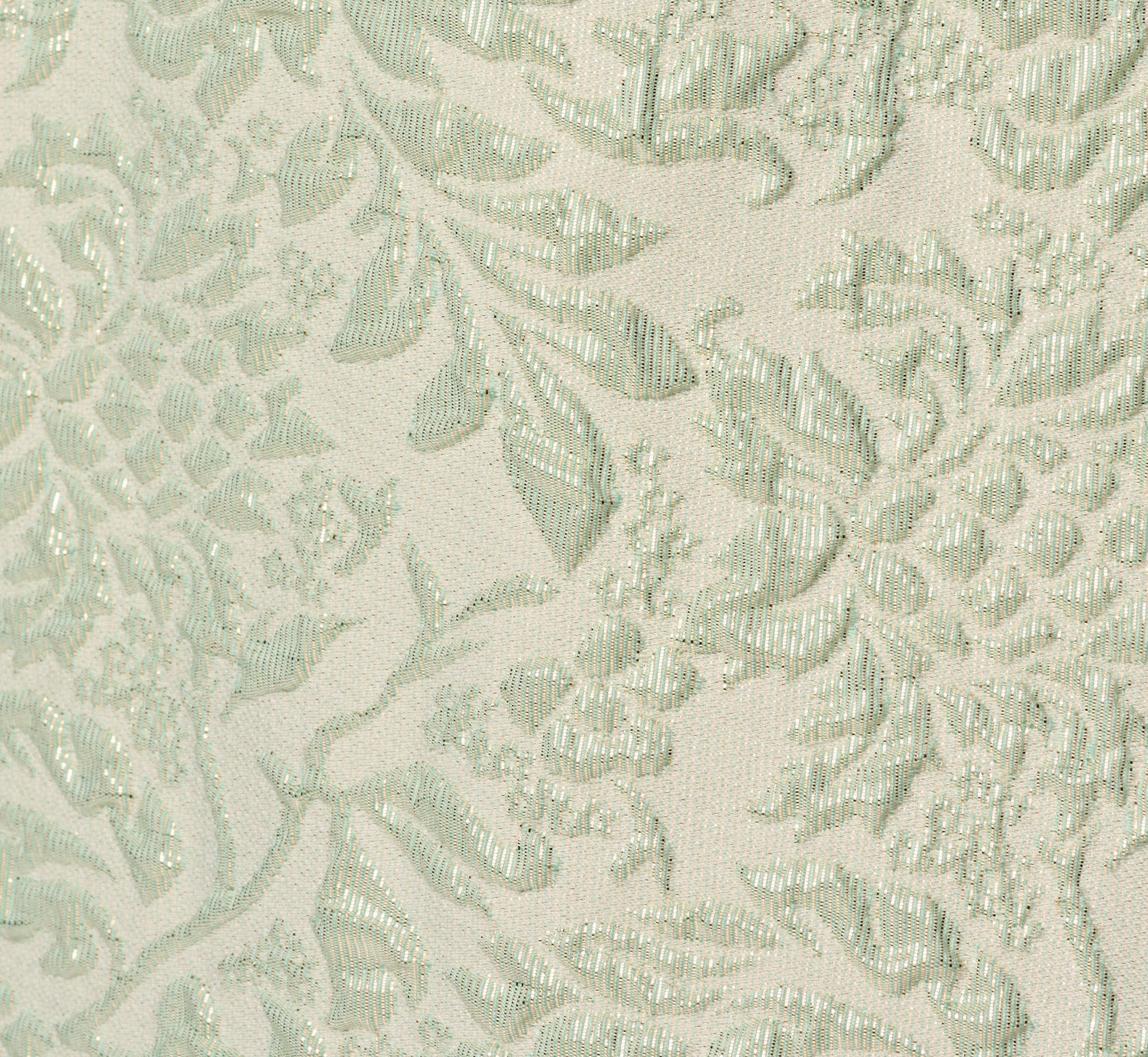 Strapless Metallic Jacquard Column Gown In Mint Glaze