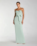 Strapless Embellished Bustier Gown with Bow