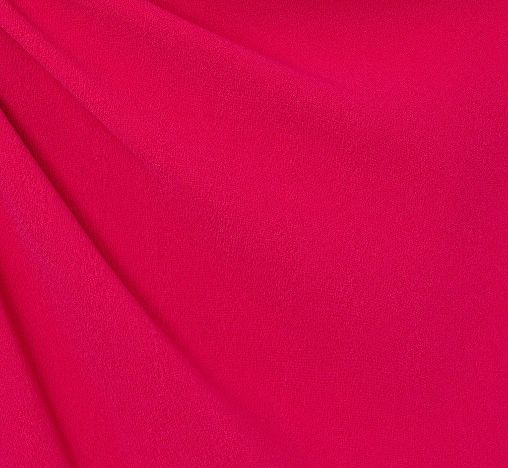 Gathered Stretch Crepe Halter Gown In Bright Rose