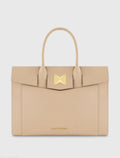 Large Leather Briefcase Bag With Gold Hardware